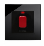 45A Cooker switch with Neon DP Black PG